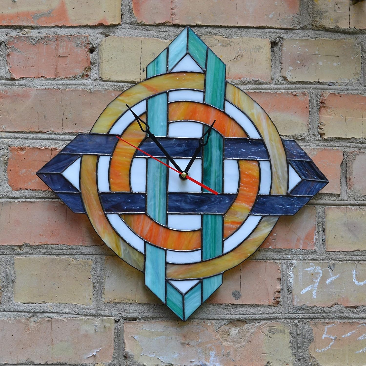 Large Modern Geometric Wall Clock 17 Inch for Living Room, Handcrafted Statement Hanging Decor for Home or Office