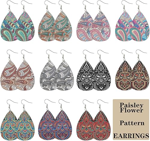 Miniatura 4 de Picheng Hojas de piel sintética con flores de cachemira Rollos de piel sintética de cachemira de anacardo de 13.8 x 53 pulgadas (13.8 in x 53.1 in)