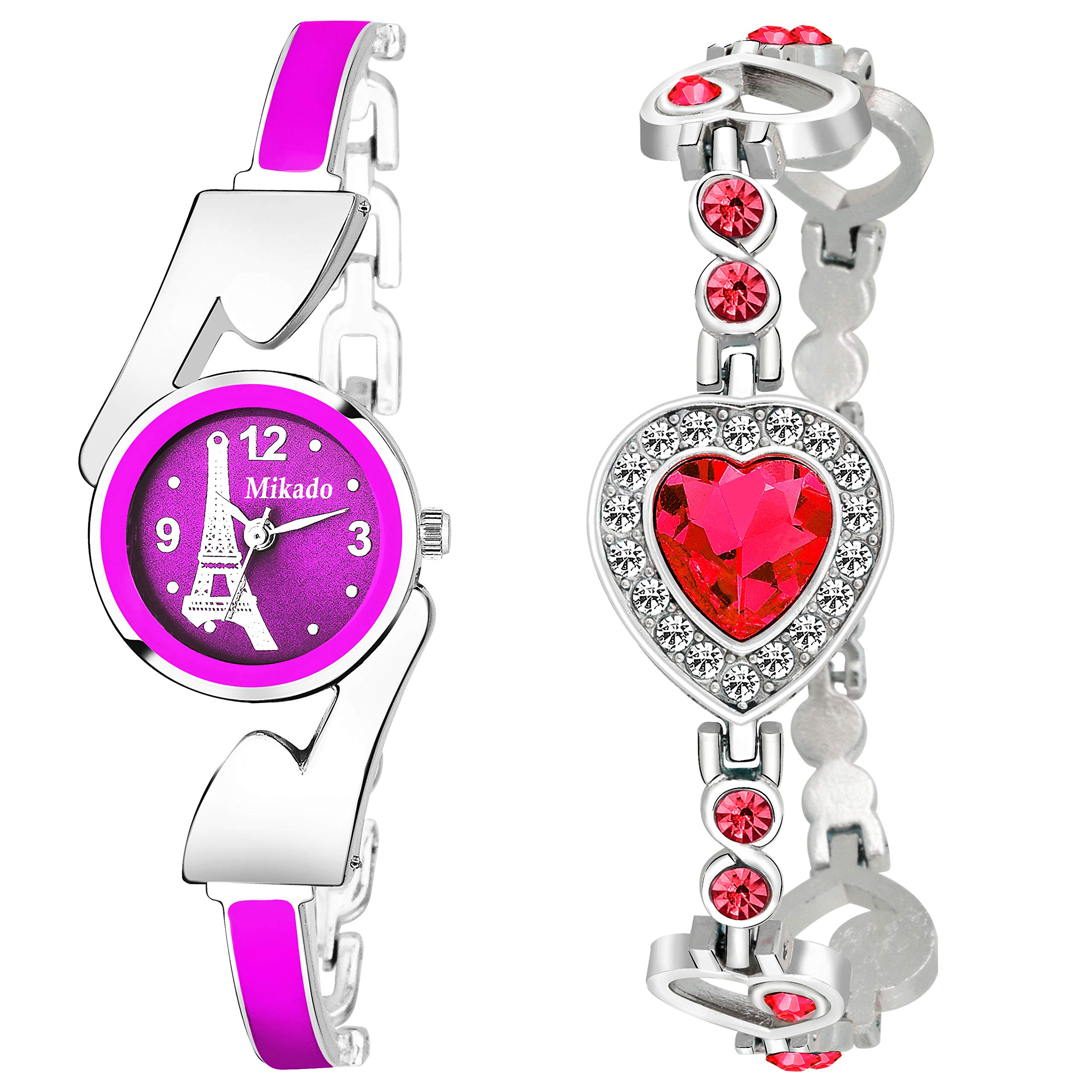 Mikado Womens and Girls Pink Queen Design Watch and Bracelet Combo (B08BRL7BTL) Amazon Price History, Amazon Price Tracker