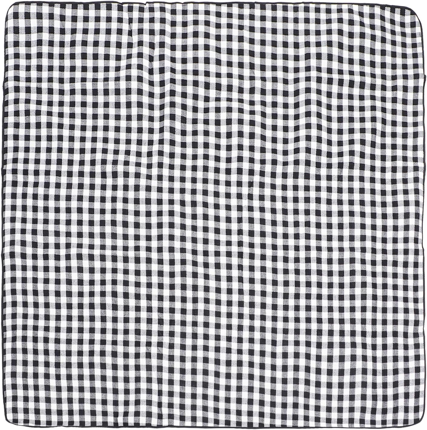 Ciieeo Thick Waterproof Picnic Mat Outdoor Portable Camping Cushion 2m X 2m Black and White Plaid Moisture-Proof Rug for Park Beach Concerts