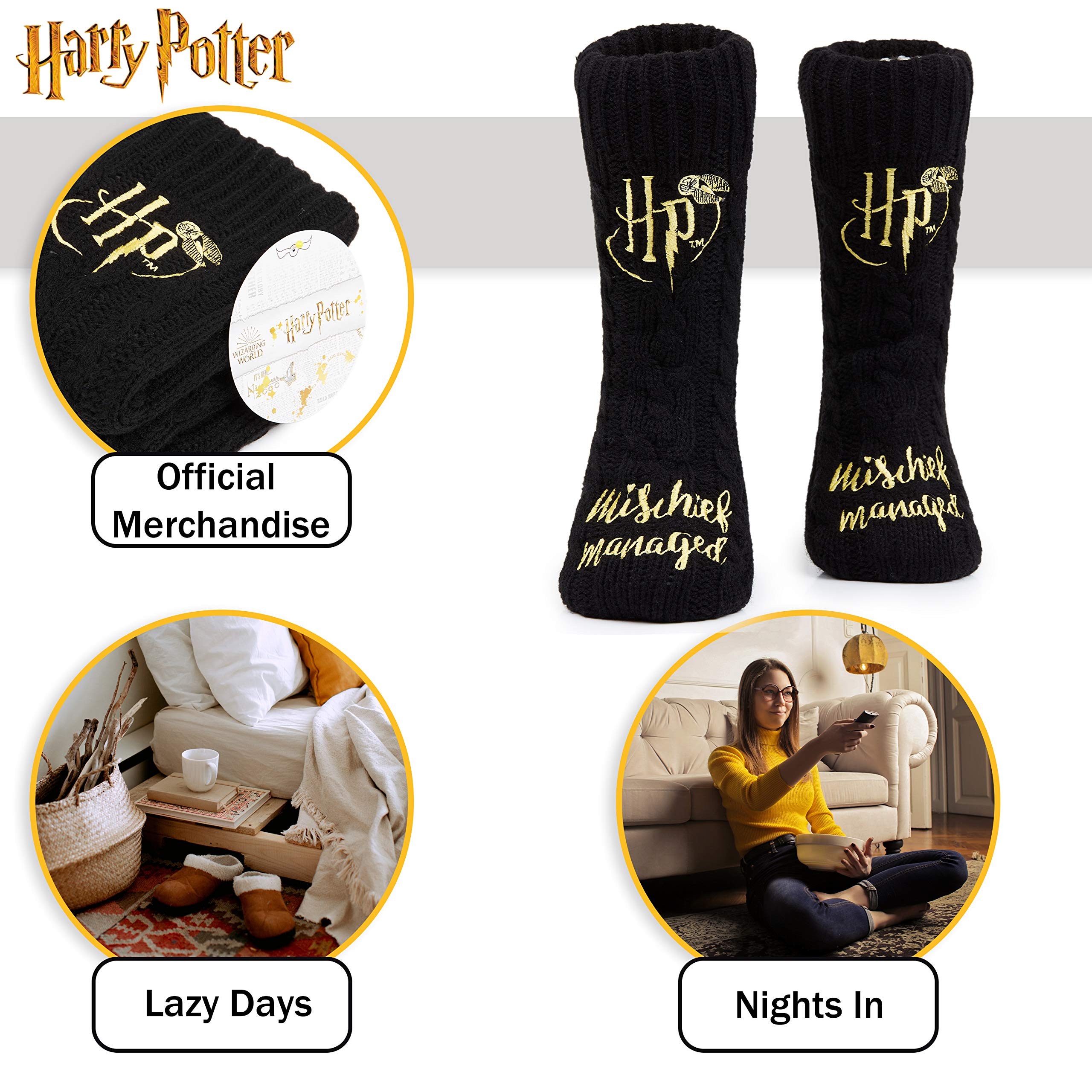 Harry Potter Calze Donna, Calzini Antiscivolo Invernali Caldi a Pantofola