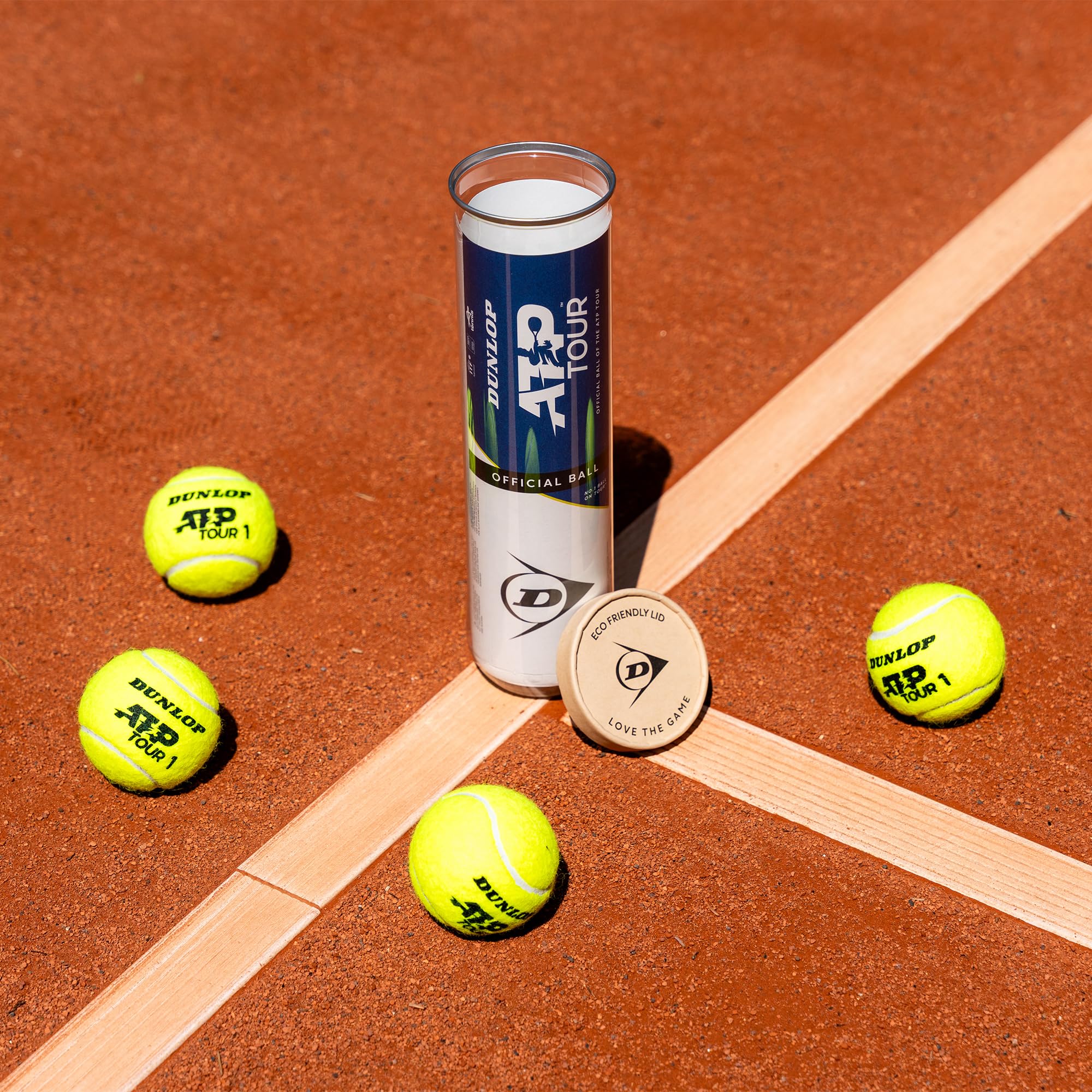 DUNLOP Pallina da tennis ATP Tour, per sabbia, campo duro e erba, 4 palline