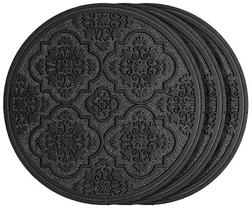 Miniatura 8 de HF by LT - Juego de 3 piedras de goma para jardín, color negro, 11-34 pulgadas, color negro