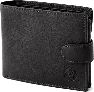 Portmonee Herren Schwarz | Hochwertiger Leder Geldbeutel Herren aus echtem Leder | Stilvollem Design & praktischer Aufteilung mit 12 Kartenfächern