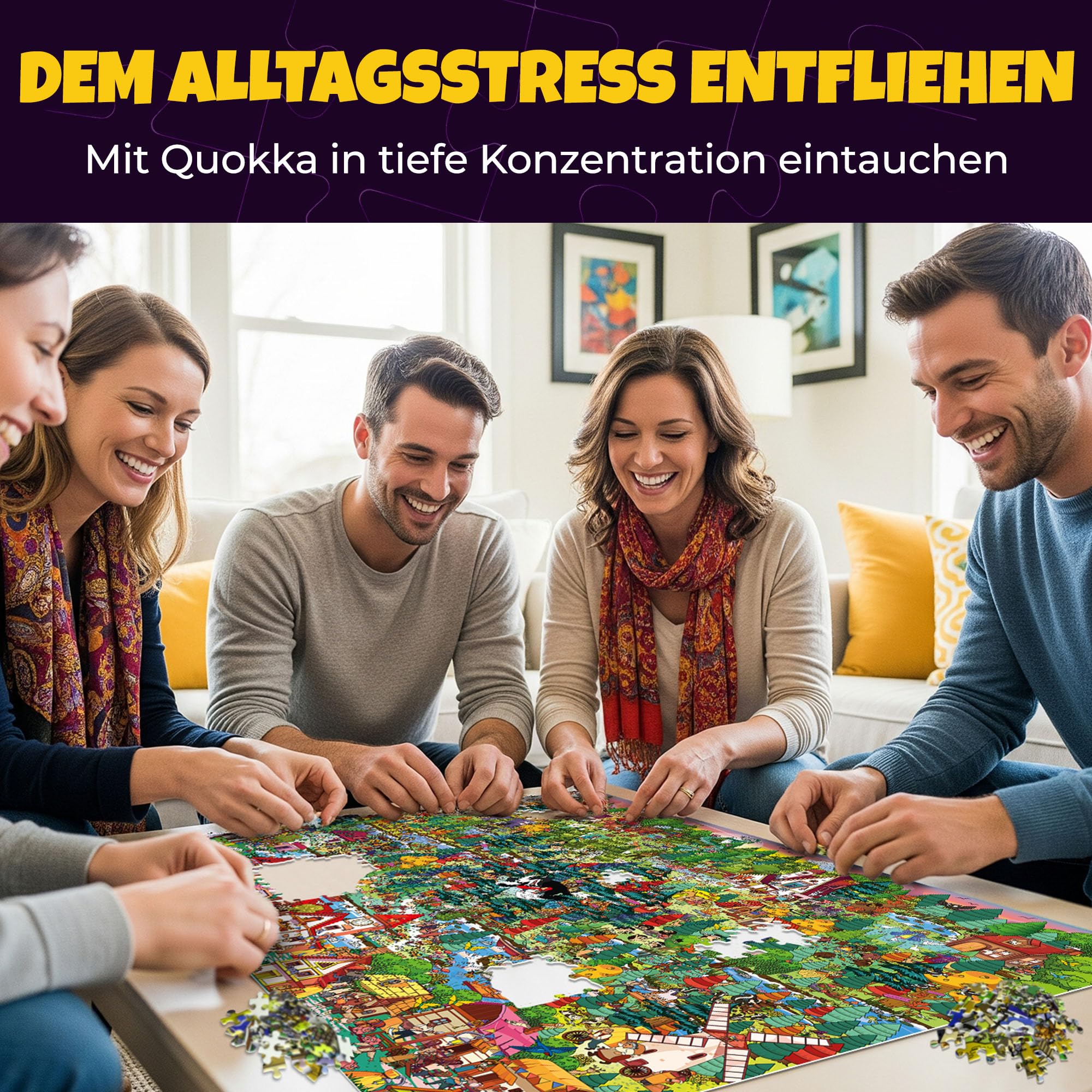 Puzzle für Erwachsene 1000 Teile – 1000-Teile-Puzzles für Erwachsene | 3er-Set Märchenpuzzles – Alice im Wunderland, Smaragdkönigreich und Rotkäppchen – Verborgene Geheimnisse – Kreatives Geschenk