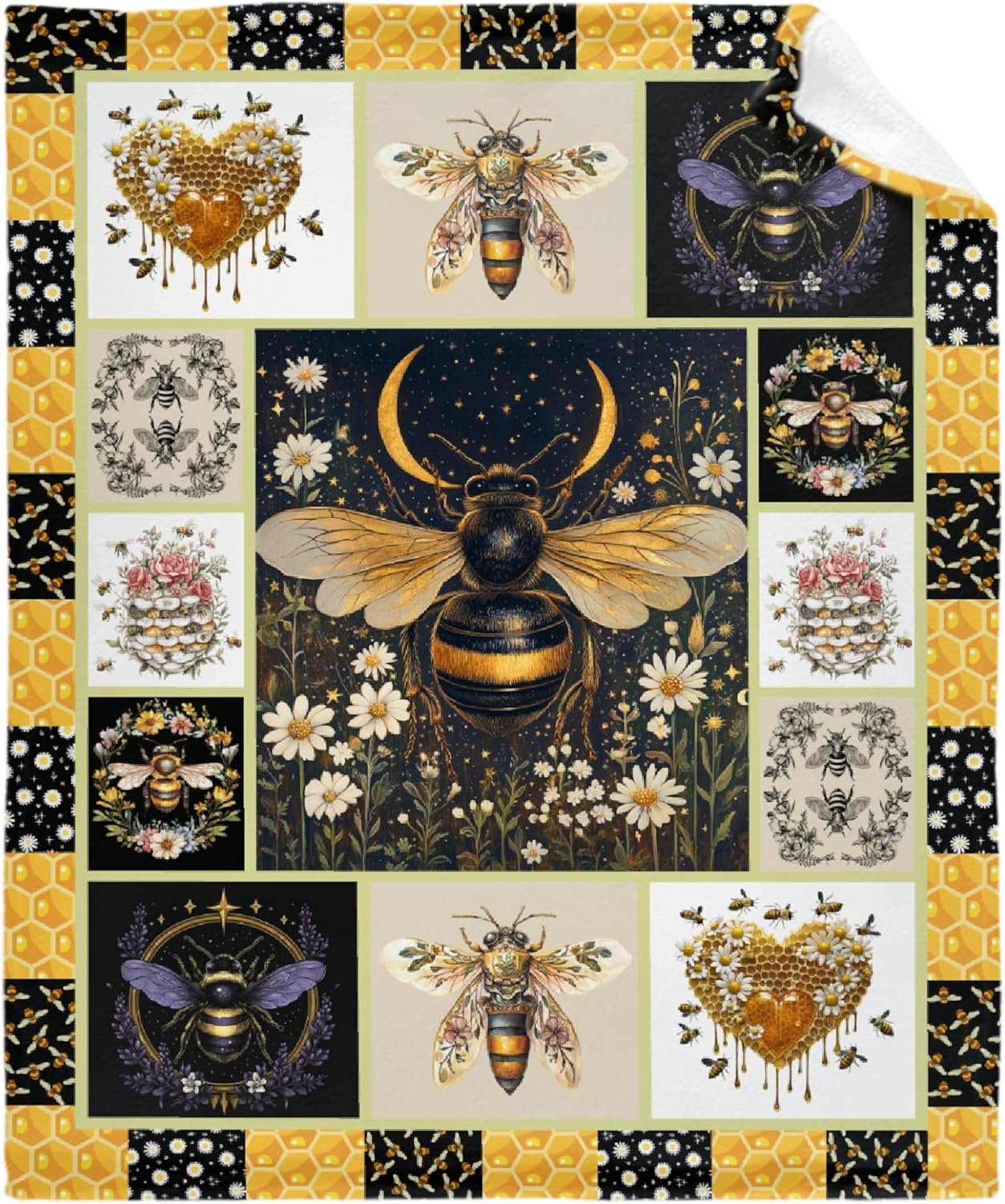 Bee Throw Blanket is Super Soft and Warm,The Lightweight Flannel Blanket is for All-Season Use 50"x40"for Kids - Image 6