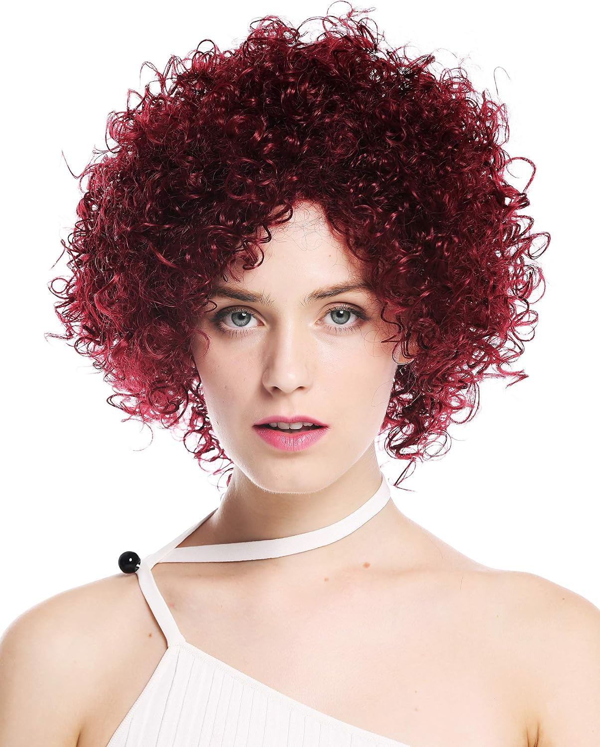 WIG ME UP - VK-11-39 women's quality wig short voluminous frizzy curly curls red signal red, Garnet red (39), Length: approx. 30 cm
