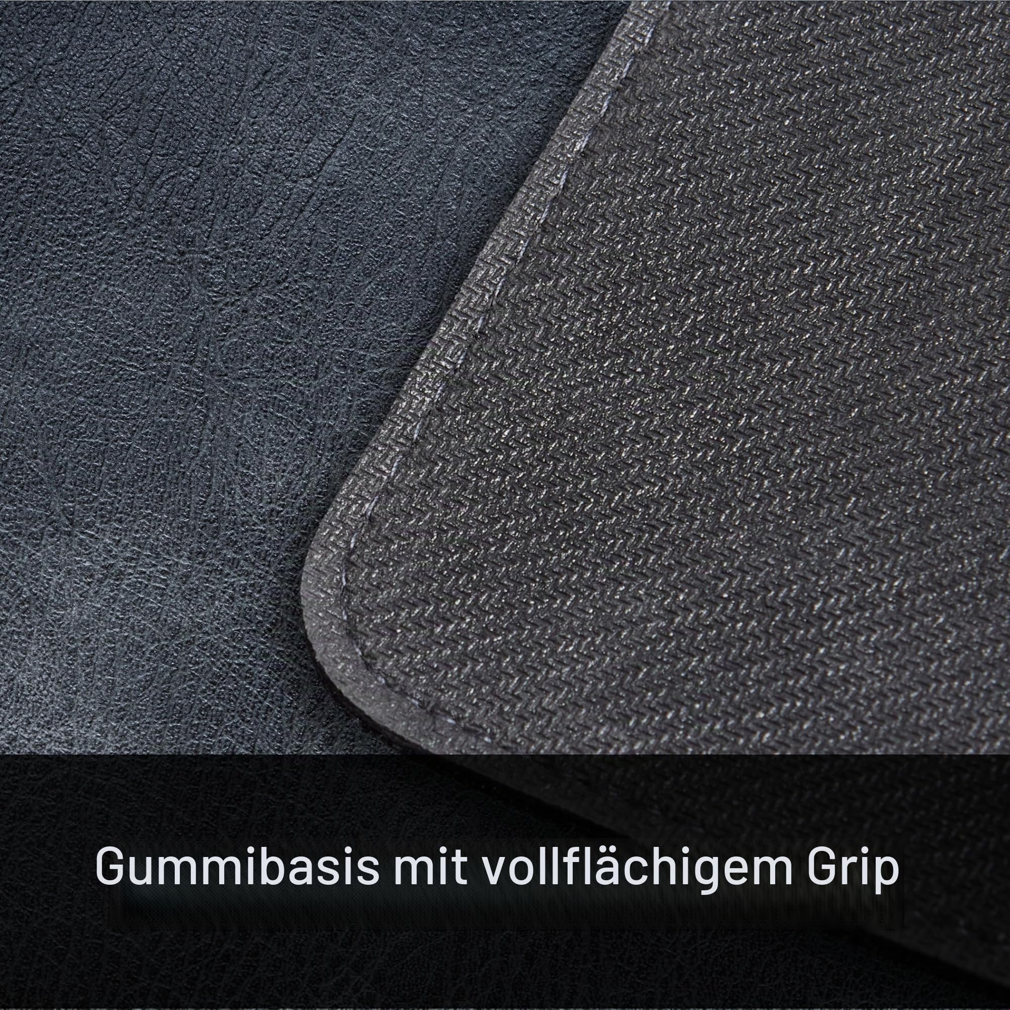 Premium-Schreibtischunterlage aus veganem Kunstleder, im Used-Look, multifunktionale Schreibtischunterlage für Heimbüro, Schwarz/Grau, 40 x 90 cm