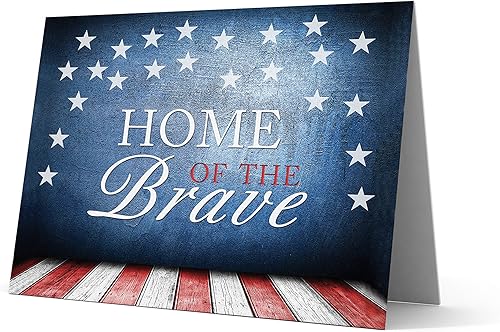 Miniatura 5 de Note Card Cafe - Juego de tarjetas de felicitación patrióticas con sobres rojos, paquete de 24 unidades, interior en blanco, cubierta brillante,