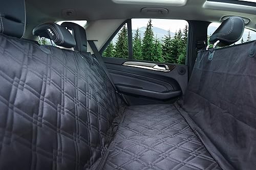 Vista 14 de Bulldogology - Cubierta de asiento para perros, revestimiento de primera calidad, resistente durabilidad, impermeable, respaldo antideslizante, Negro