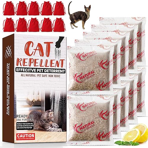Pack of 10 Cat Deterrent, Natural Scented Cat Repellent Effectively