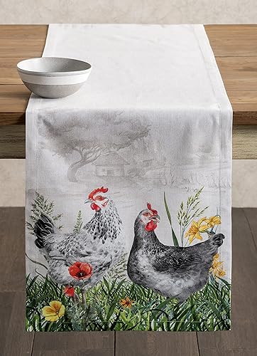 Miniatura 9 de Maison d' Hermine - Camino de mesa 14.50 pulgadas x 108 pulgadas, 100 % de algodón, decorativo, para cocina, fiesta, boda, restaurante y campamento,