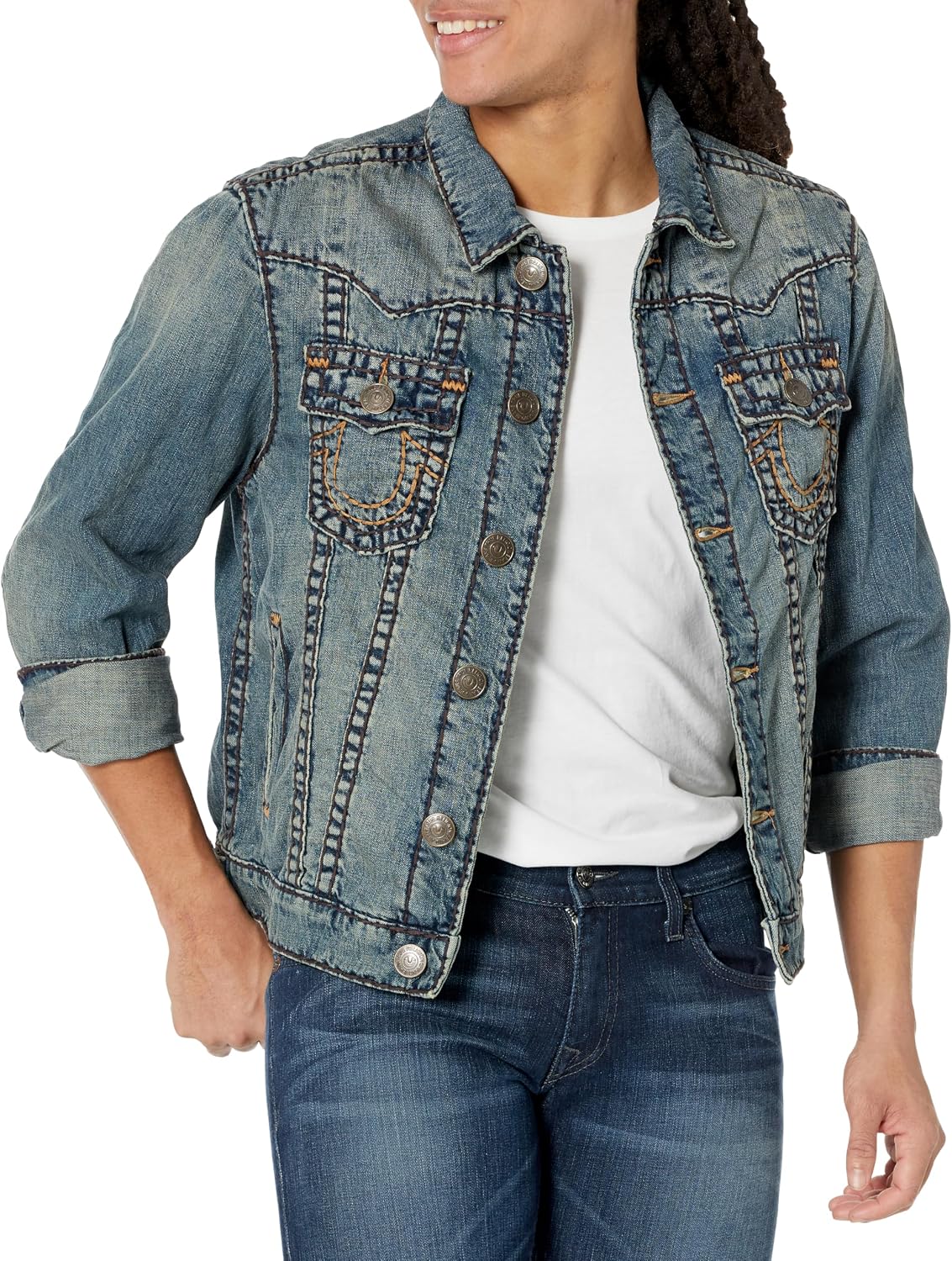True Religion Men's Jimmy Jacket Discharge Bandana, Black