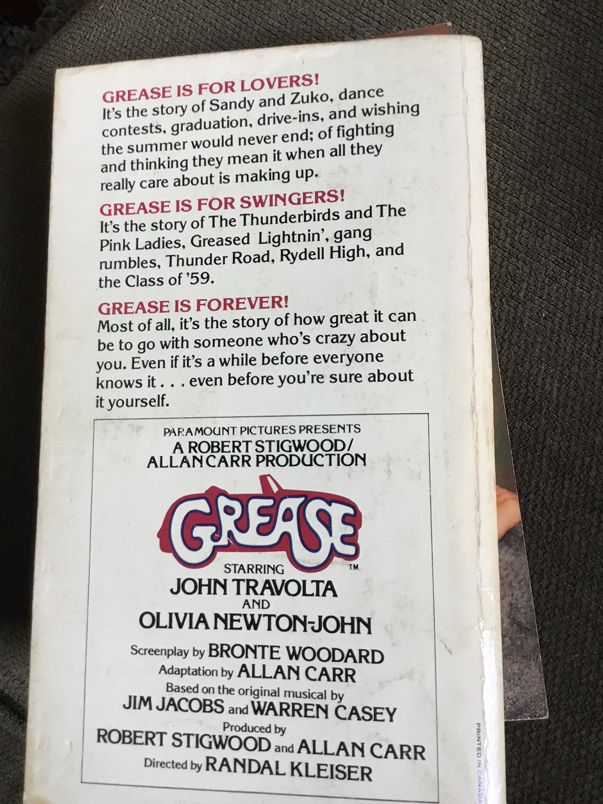 GREASE NOVEL