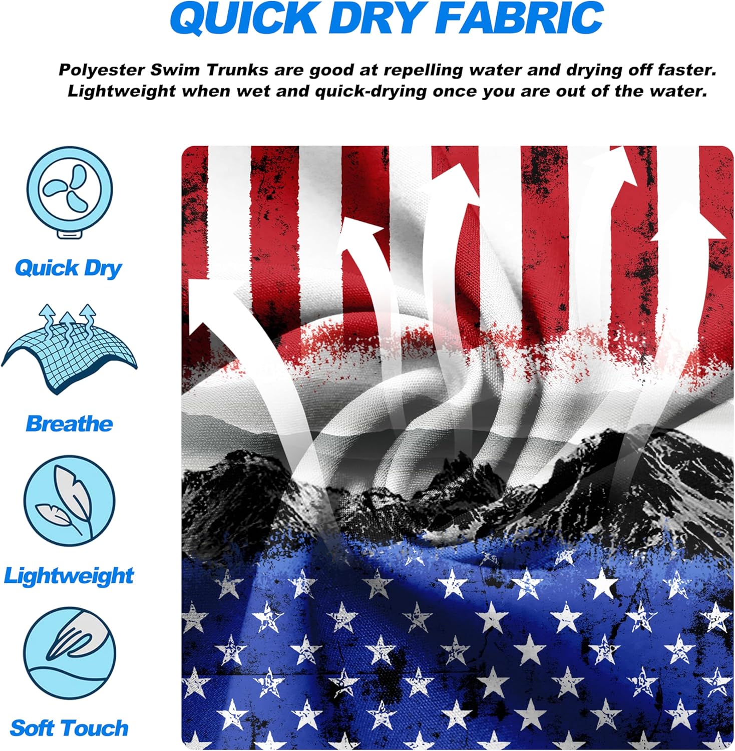 FT FENTENG Mens Swim Trunks Quick Dry Board Shorts with Mesh Lining, Breathable Surf Beach Shorts Swimwear Bathing Suits - Image 5