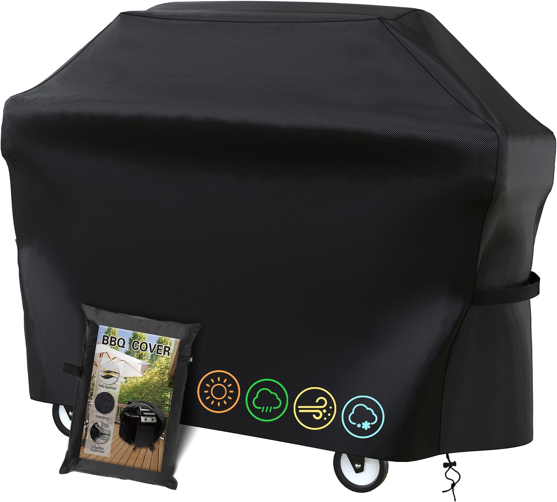 Copertura Per Barbecue A Gas, 57 Pollici, Impermeabile E UV Resistente, Protezione Esterna Nera Copertura Impermeabile UV Esterno - Foto 7