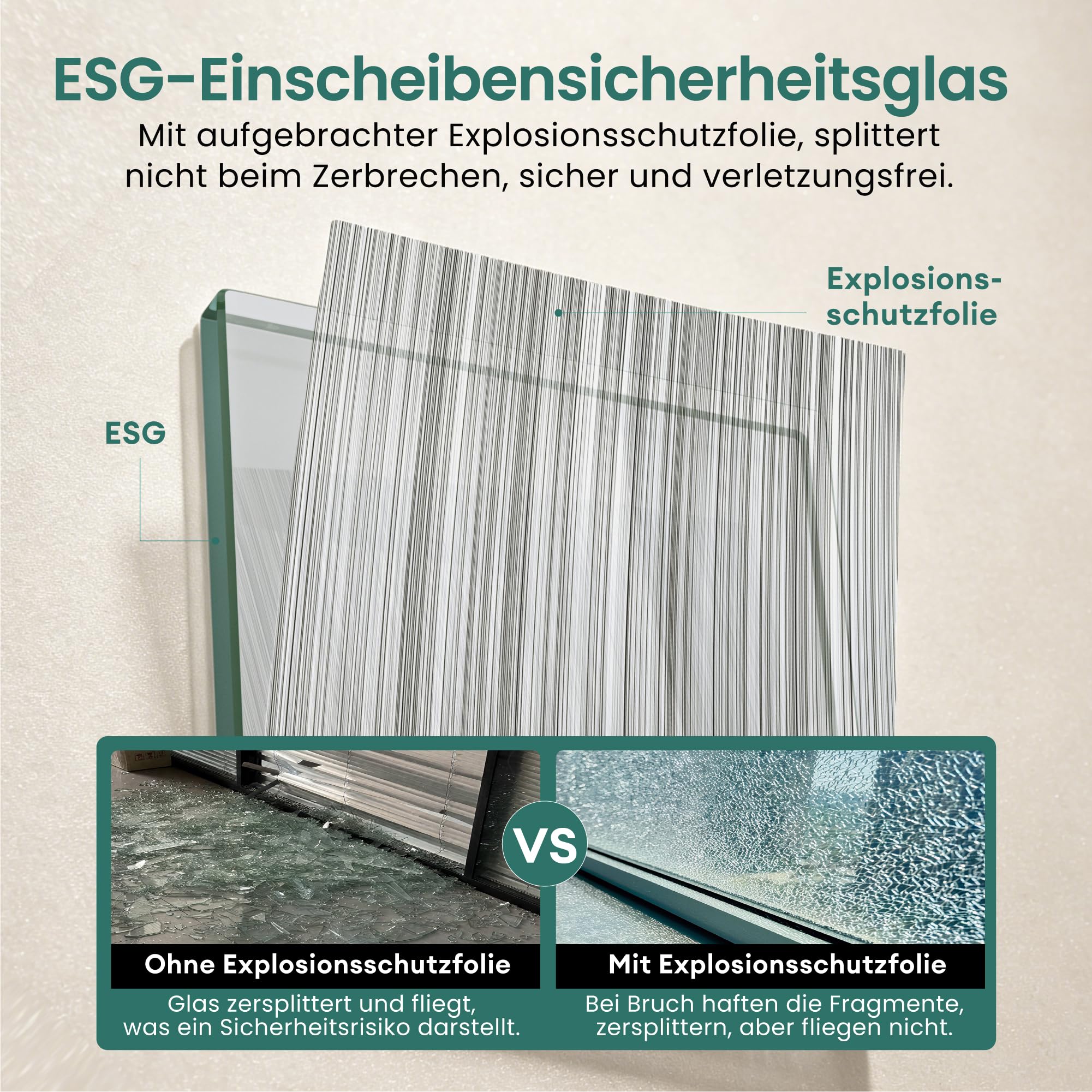 Mai & Mai Glasschiebetür komplettset softclose Matt Schwarz 90x205cm