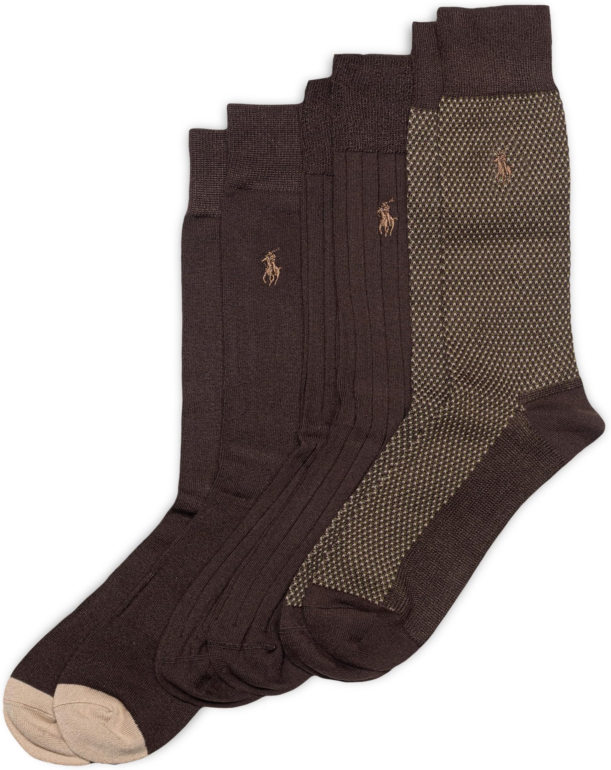 POLO RALPH LAUREN Men's Super Soft Birdseye Dress Crew Socks-3 Pair Pack-Signature Embroidered Pony & Heel-Toe Reinforcement