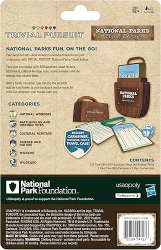 Miniatura 2 de USAopoly Trivial Pursuit: 100 aniversario del Parque Nacional | Celebrando el Centenario del Servicio de Parques Nacionales | 600 preguntas de