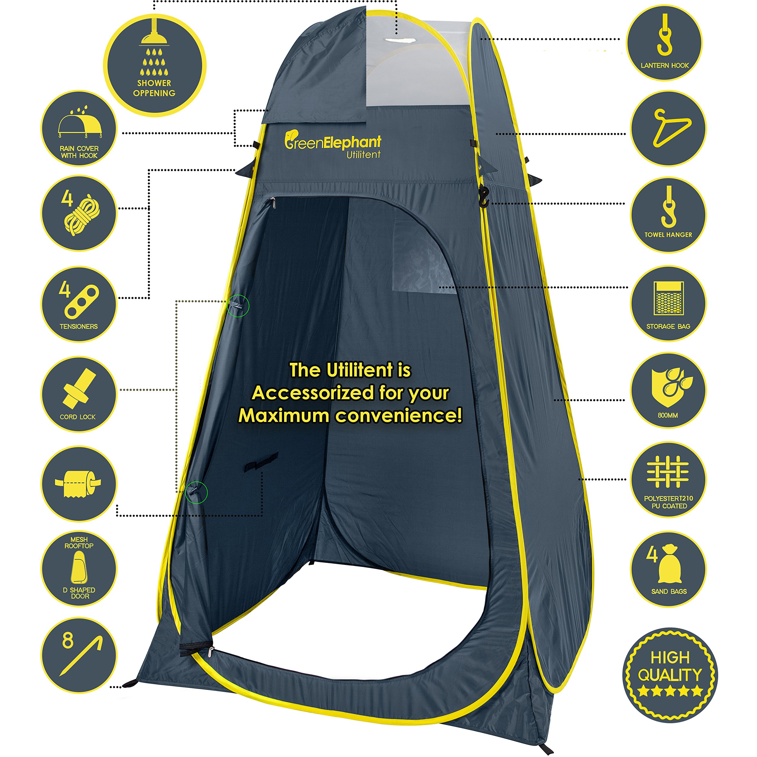 Green Elephant Camping Shower Tent Privacy Tent for Portable Toilet