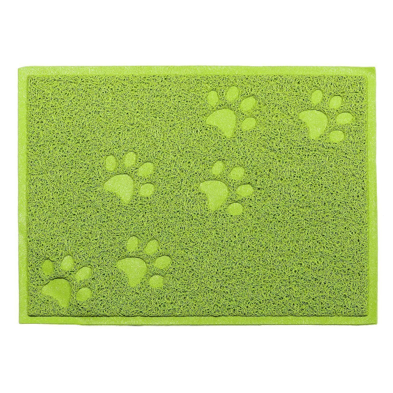 KINGCOO Cat Litter Box Mat, Waterproof Cat Litter Mat Catcher Trapper Table Food Mat for Dog Cat,PVC 30 x 40 CM (Green)