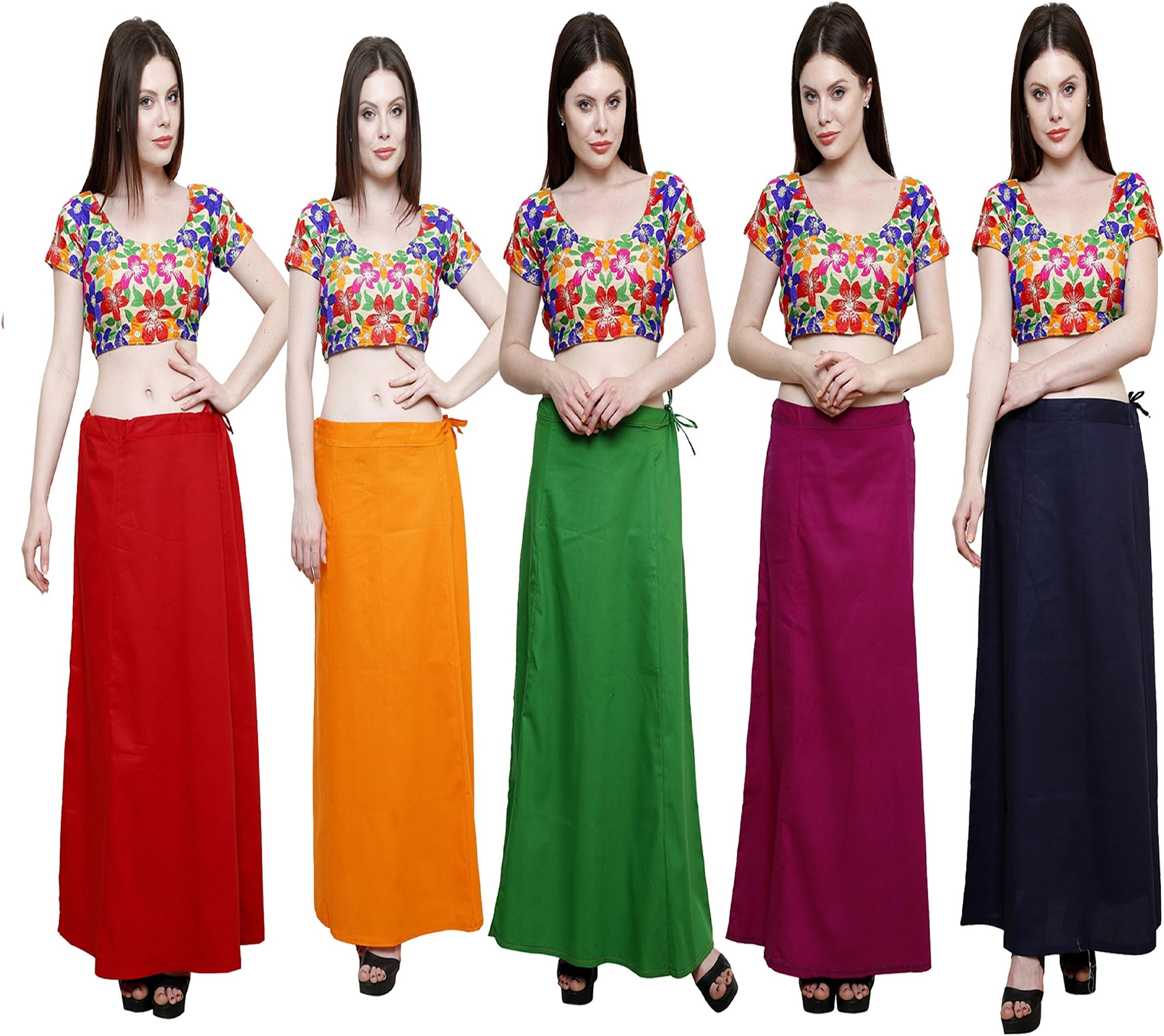 combo of 5 Women's Cotton Inskirt Saree petticoats