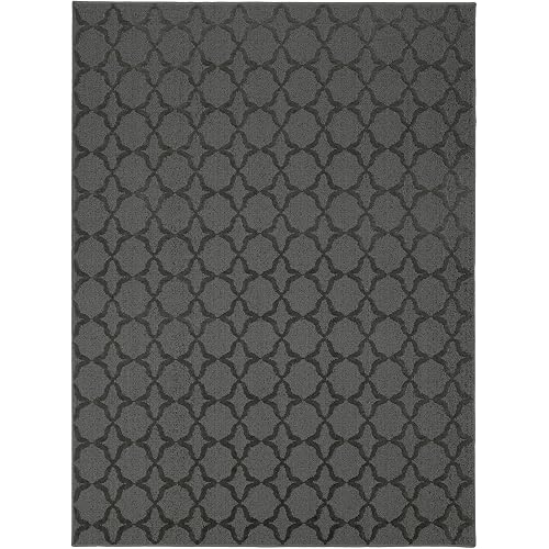 Garland Rug Sparta Non Slip Polypropylene 8 Ft. X 10 Ft. Cinder Gray Area Rug- Ideal for Living Rooms & Hallways, Stylish & Durable for High-Traffic Areas