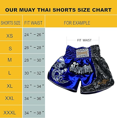 Miniatura 6 de FLUORY Tamaño de los pantalones cortos Muay Thai XS, S, M, L, XL, 2XL, 3XL, 4XL, pantalones cortos de boxeo para hombresmujeresniños con muchos