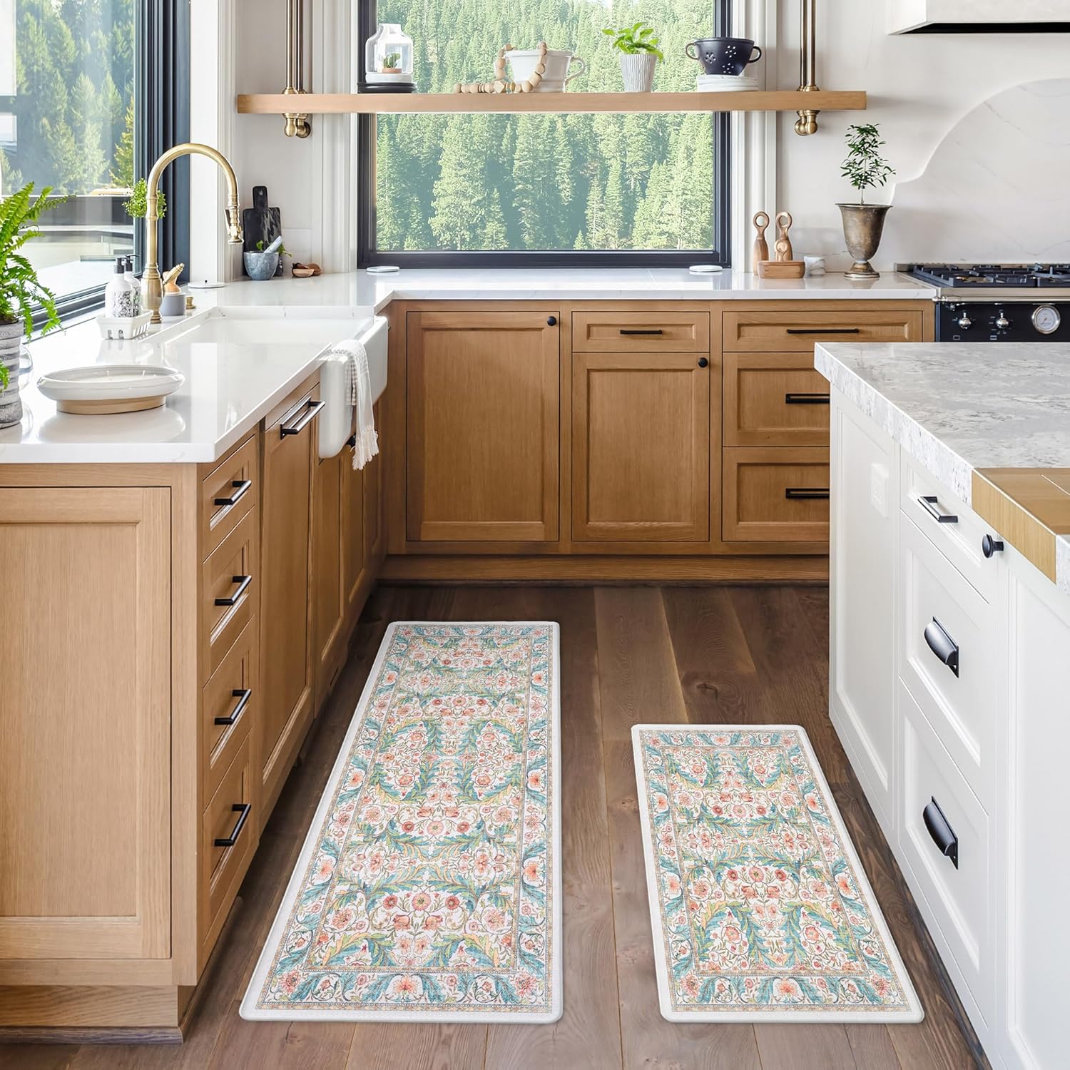 Gertmenian Indoor Anti Fatigue Floor Mats - 2-Pack, Thick Cushioned, Non Slip, Super Strong Rug Ideal for Comfort in Kitchen or Office - Altair, Ivory, 27868