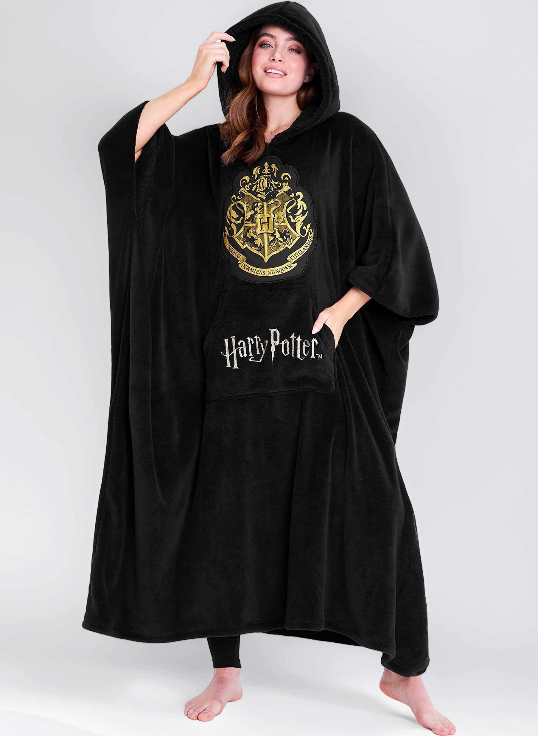 Oversized Blanket Hoodie for Women & Teens, Sherpa Fleece Wearable Blanket with Hood & Pocket, Gifts for Adults