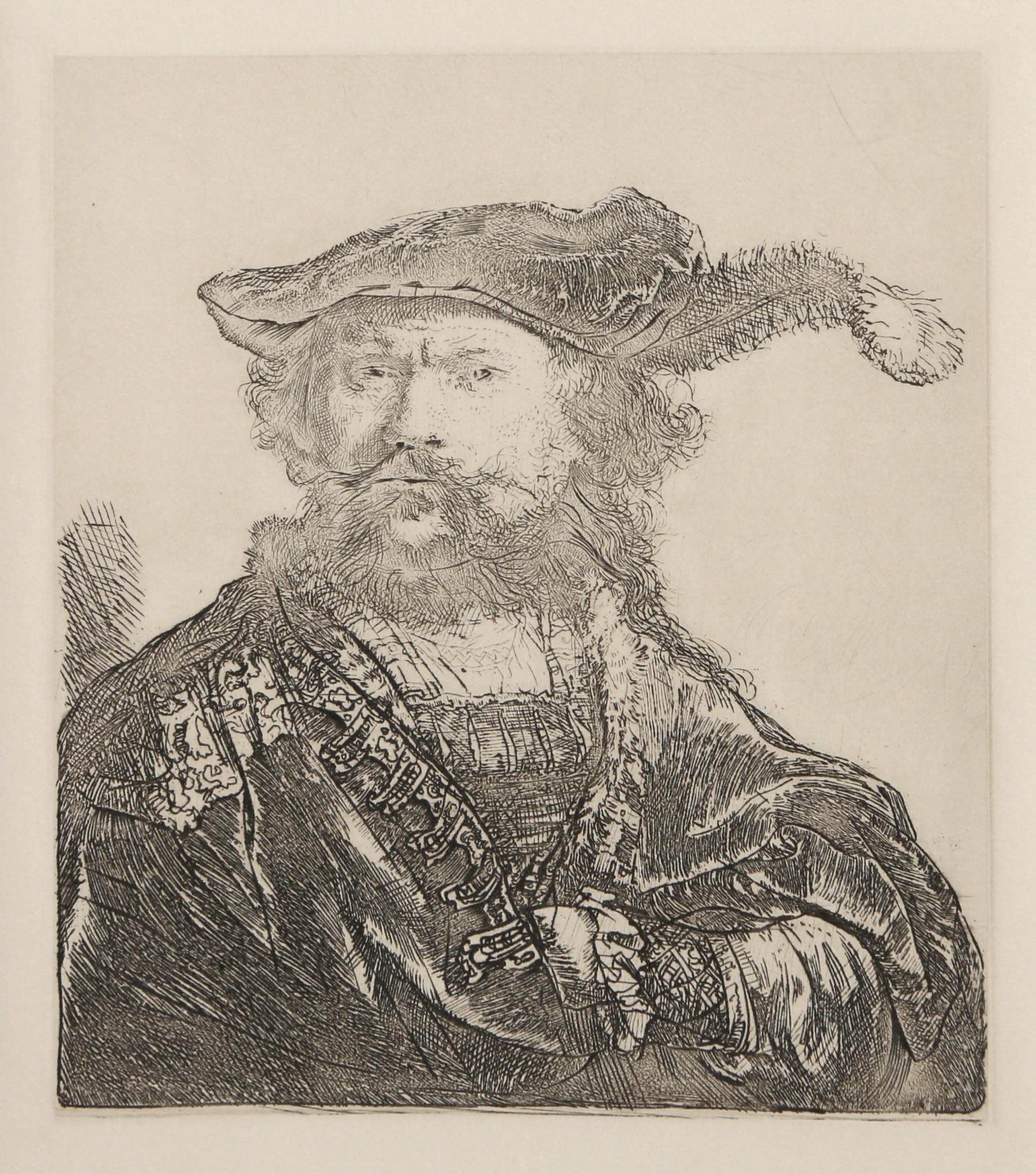 Rembrandt, Self Portrait in a Velvet Cap with Plume