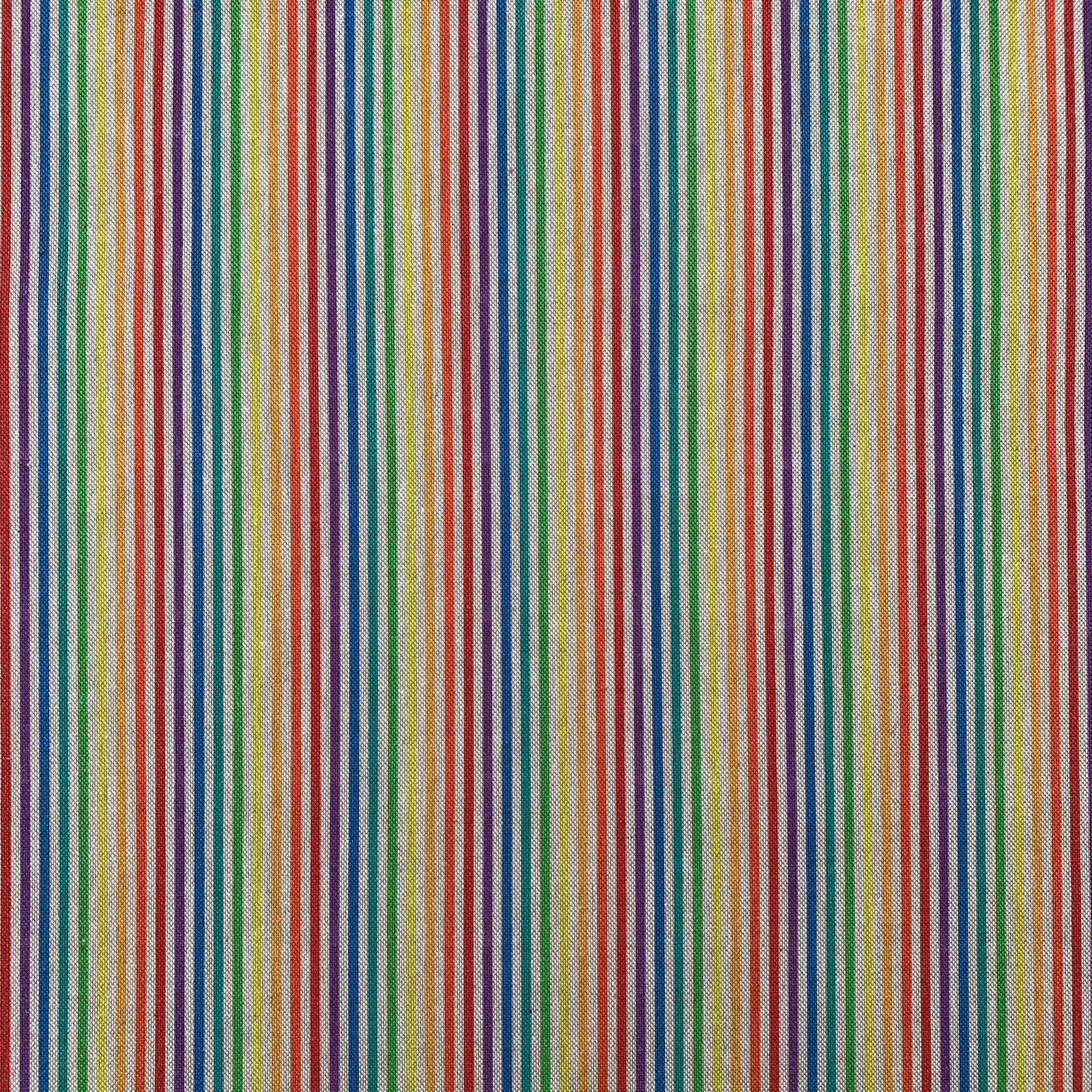Rainbow/Clouds Digital Print Cotton Rich Linen Look Fabric for Curtains Blinds Craft Bags Sewing Quilting Patchwork & Upholstery | 55" - 140 cm Wide | Sold by The Half Metre (Rainbow Stripe)