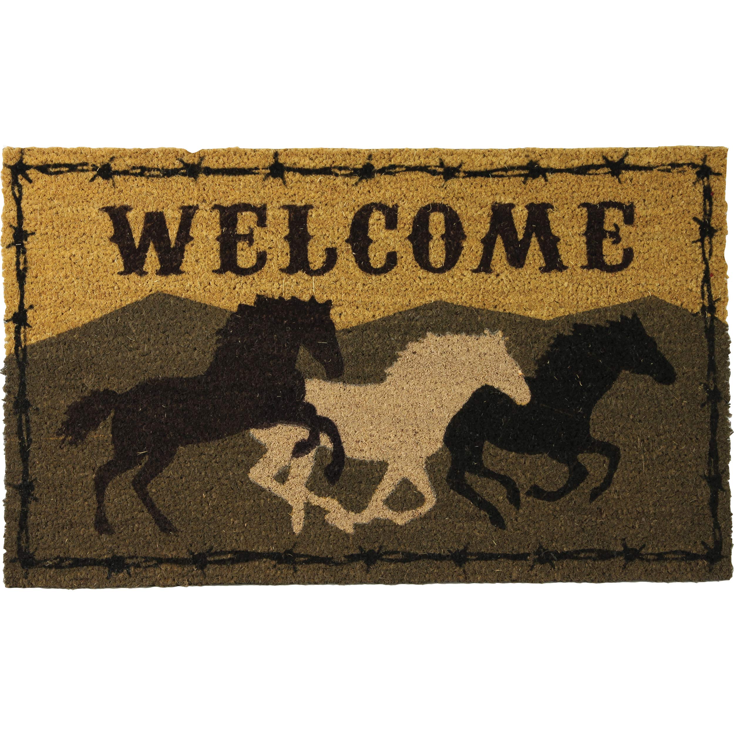 Rivers Edge Products 30" x 18" Coir Door Mat - Fade-Resistant Welcome Mat with Non-Slip Backing - Decorative Indoor Outdoor Rug for Home, Front Porch, Entryway, Patio, Cabin -