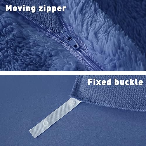 Miniatura 5 de Gemarwel Funda de edredón de felpa lanuda tamaño King, 5 piezas de 10.34 libras (1 funda de edredón peluda + 2 fundas de almohada + 1 almohada en