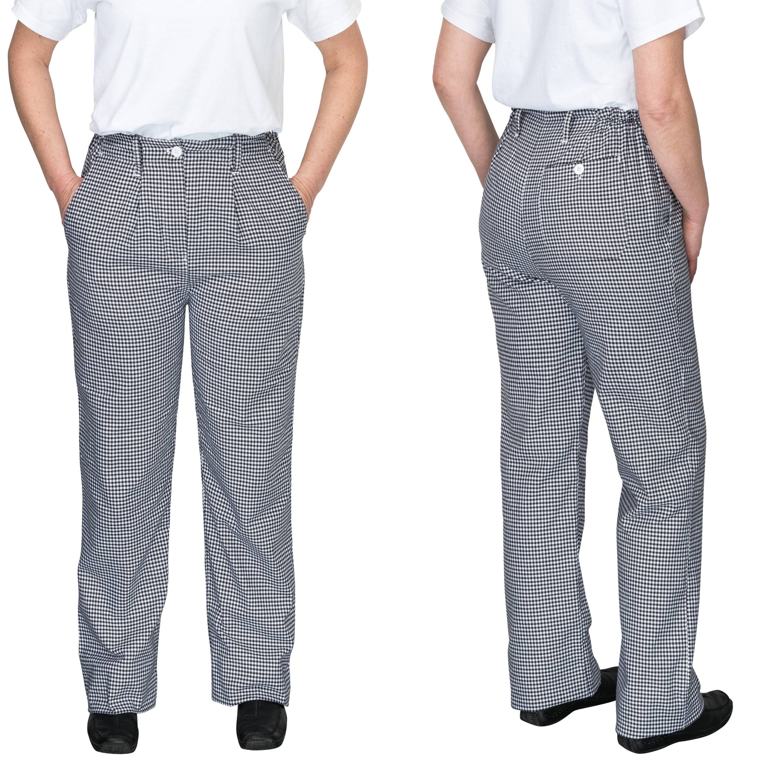 DESERMO Pepita I - Pantaloni da cuoco, da uomo e da donna, taglie dalla XS alla 5XL Grigio XXXXL