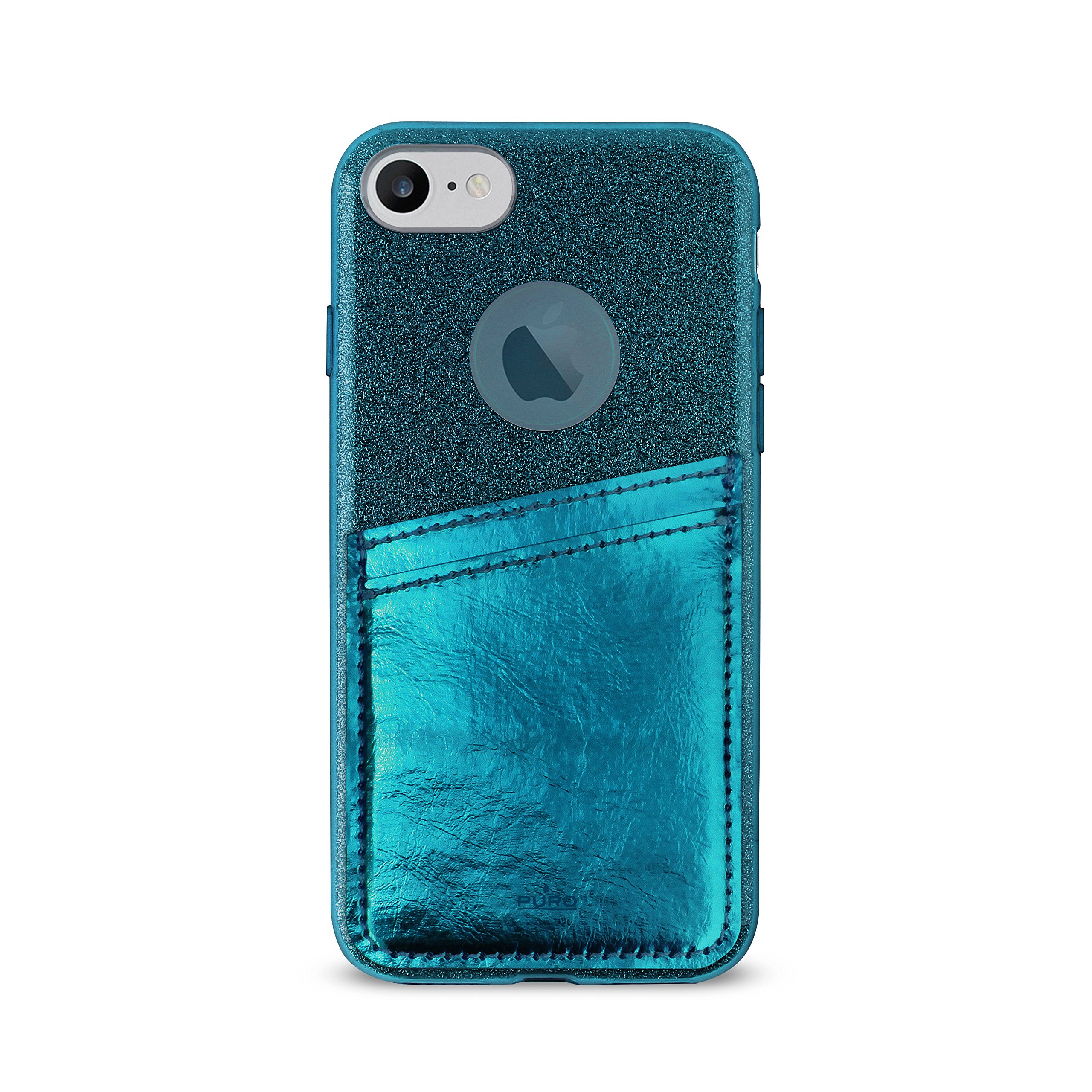 PURO Cover PC+TPU Shine Pocket iPhone 6/6s/7/8 4.7con Tasca Ecop. Staccabile 2vani Carta VerdScu