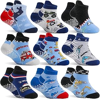 Welwoos Baby Girls Boys Toddlers Grips Socks Kids Non Slip Anti Skid Ankle Cotton No Show Socks with Grippers