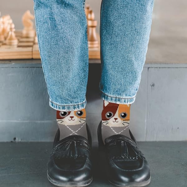 Jeasona Jeasona Women's Cat Socks Cat Gifts Cute Animal Socks Dog Owl Gifts for Women in use