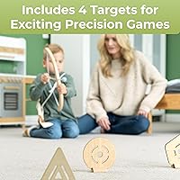 Vista 7 de BOWRILLA® Conjunto de Arco y Flecha para Niños Juguete de Tiro con Arco de Madera para Niños y Niñas de 3 a 7 Años, Arco y Flecha para Niños