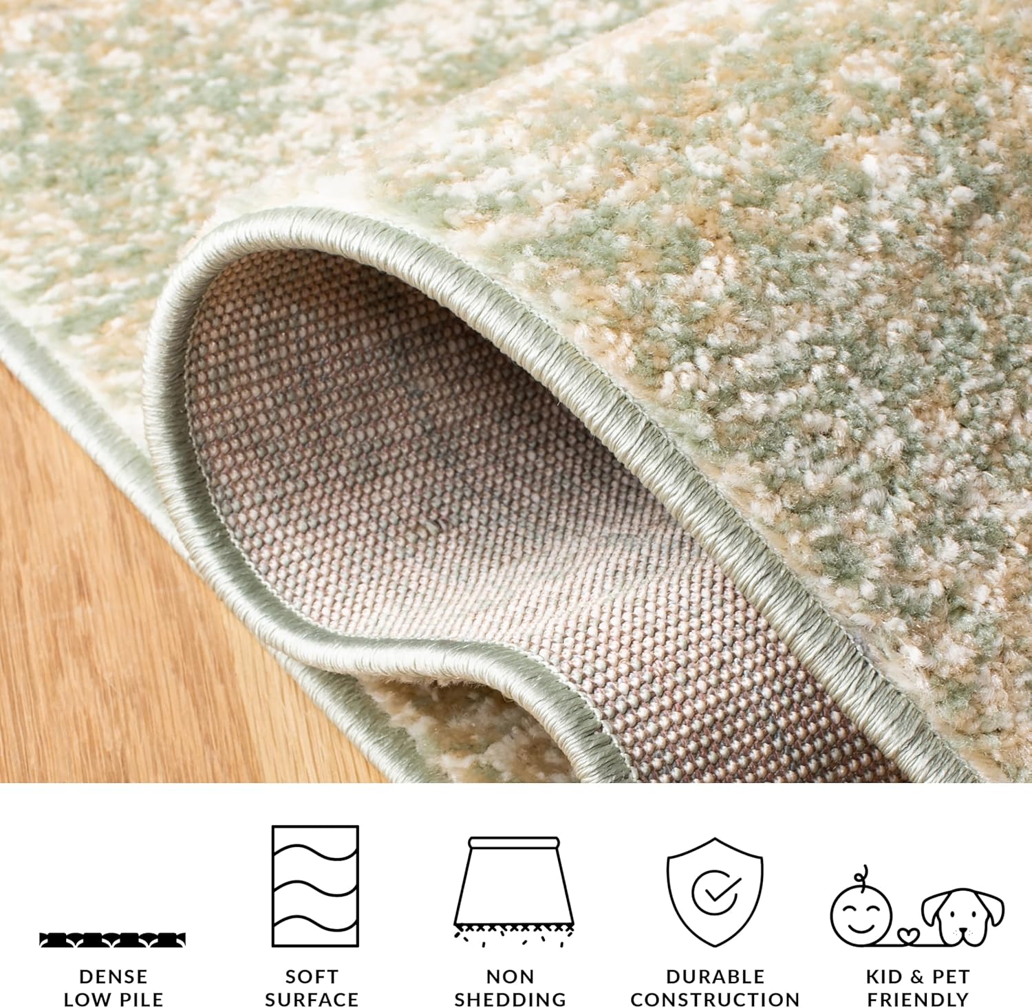 SAFAVIEH Area Rug 2x3 - Adirondack Collection - Ivory & Sage, Modern Abstract Design, Non-Shedding & Easy to Clean, Ideal for Hallway, Foyer, Entryway, Accent Space (ADR112W)