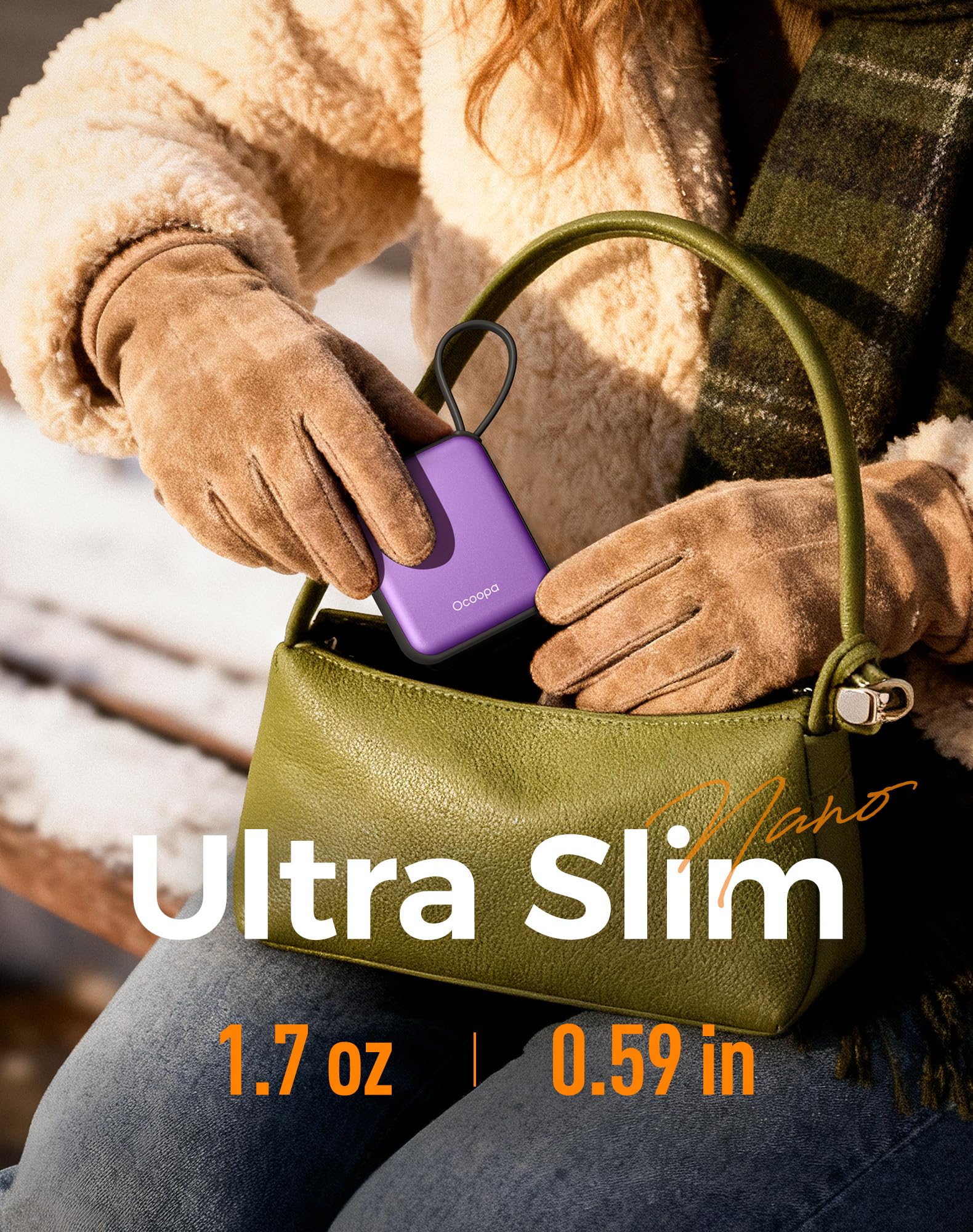 Scaldamani ricaricabili, 7 ore di calore, design ultra sottile, 3 livelli di calore, scaldamani elettrico certificato UL, ideale per l'inverno