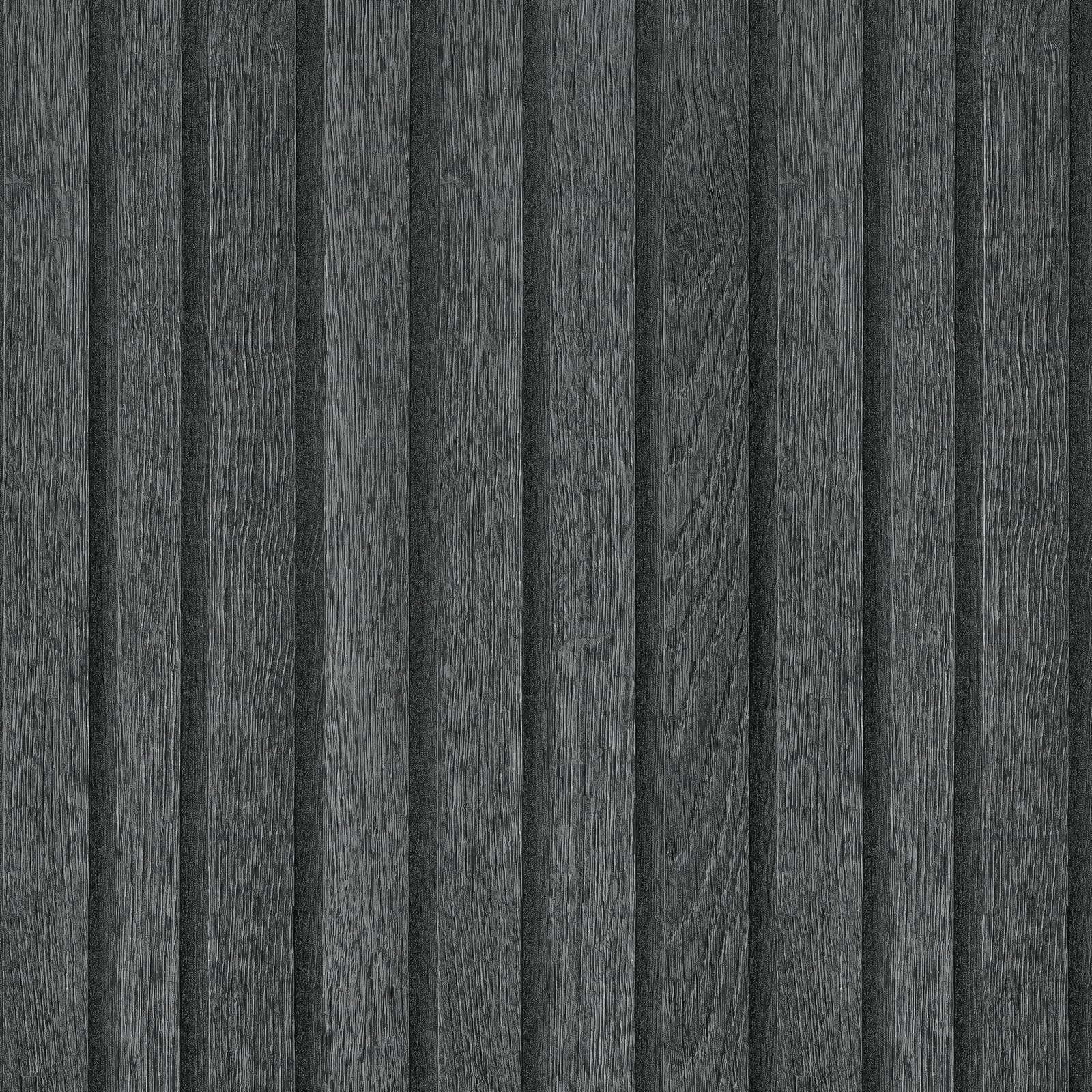 VaryPaper Self Adhesive Black Wood Panel Wallpaper Dark Wooden Contact Paper 40cmx200cm Sticky Back Plastic Sticky Vinyl Wrap for Furniture Retro Wood Slat Wallpaper for Living Room Bedroom