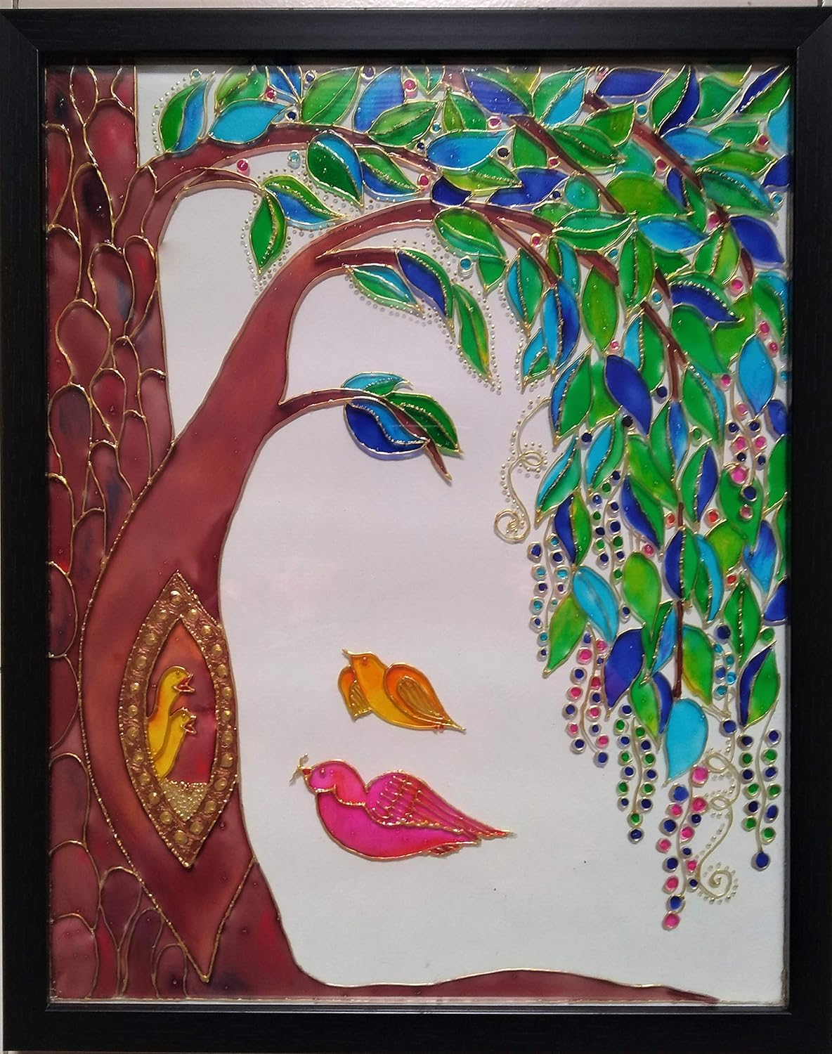 Face & Tree Glass Painting Amazon.in Home & Kitchen