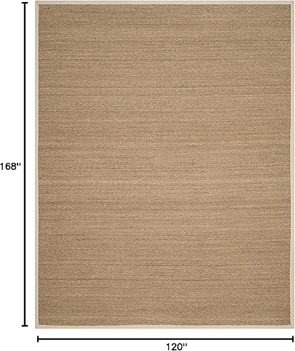Miniatura 128 de Safavieh Colección de fibra natural NF115P - Alfombra (fibra natural), color gris, Fibras naturales beige, (Natural/Beige),Natural/Negro,Natural
