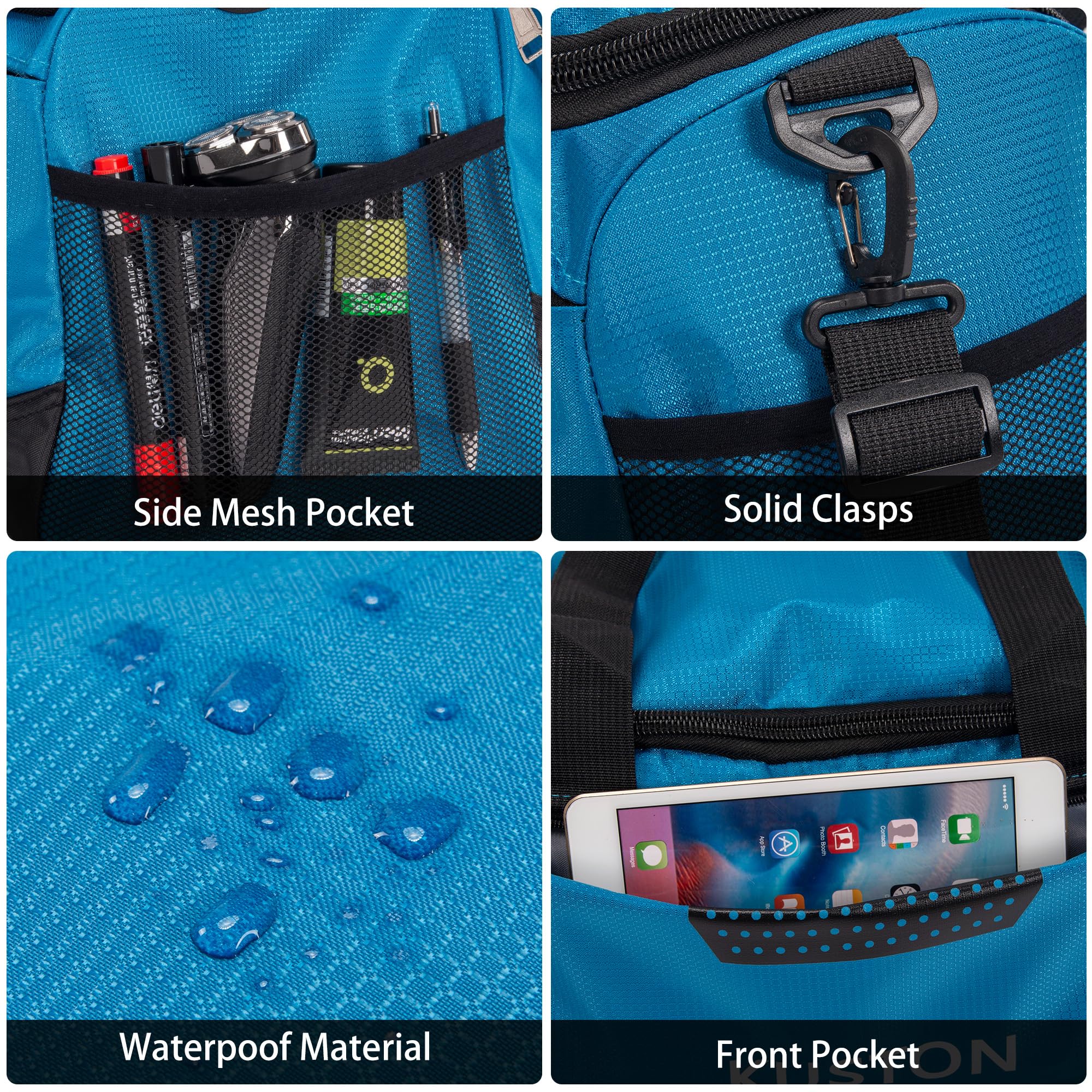 Bolsa portátil con cordones de zapatos, bolsa de gimnasio para hombres y mujeres, bolsa de viaje con equipaje de mano de pequeña capacidad, Azul, Deportivo