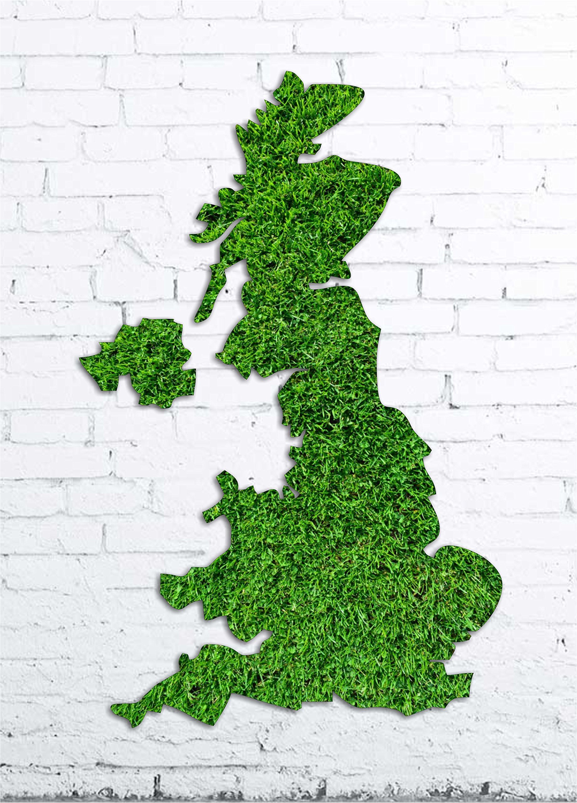 UK  made of artificial grass | Wall  of United Kingdom manufactured by artificial turf | Wall art