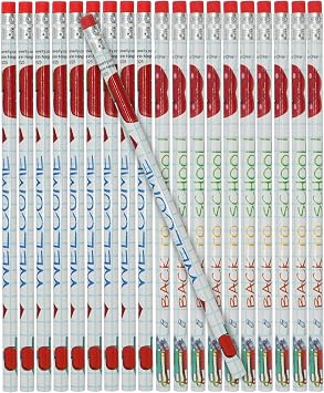 4Es Novelty 32 Pack Welcome Back to School Pencils for Kids for First Day of School Gifts from Teacher to Students, Inspirational Motivational Pencil Classroom Reward