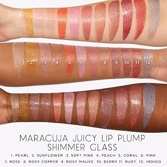 tarte maracuja juicy shimmer glass lip plump Hydrating & Volumizing Lip Gloss Balm with Hyaluronic Acid & Vitamin E, Plumps & Moisturizes, Vegan & Cruelty-Free