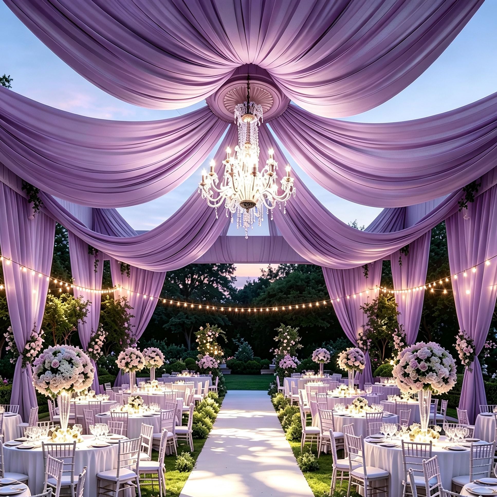 2 Paneles de Paño para Techo 150x600cm para Bodas y Fiestas