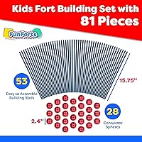 Vista 6 de Power Your Fun Fun Forts Tienda para Niños - Kit de Juguetes STEM para Construcción de Fuertes de 81 Piezas, Kit de Juguetes de Construcción Tienda